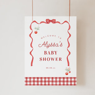 Póster Bienvenida a la fiesta de cumpleaños de cerezo y c