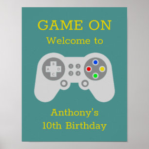 Póster Bienvenida a la fiesta de cumpleaños de cualquier 