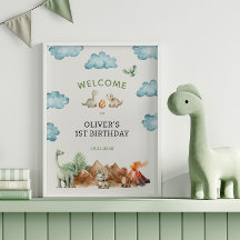 Bienvenida a la fiesta de cumpleaños de dinosaurio