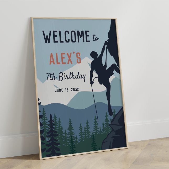 Póster Bienvenida a la fiesta de cumpleaños de escalada d (Subido por el creador)