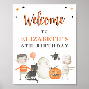 Póster Bienvenida a la fiesta de cumpleaños de Halloween