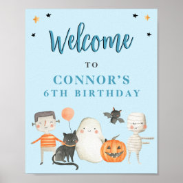 Póster Bienvenida a la fiesta de cumpleaños de Halloween