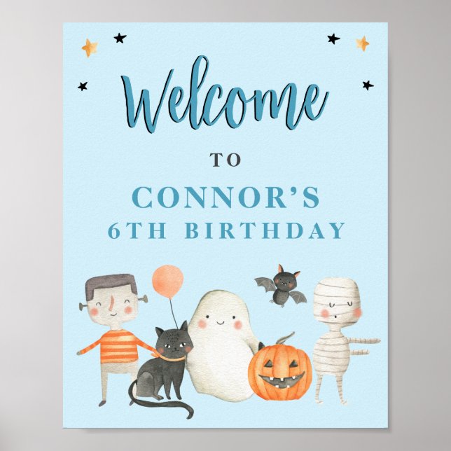 Póster Bienvenida a la fiesta de cumpleaños de Halloween  (Frente)