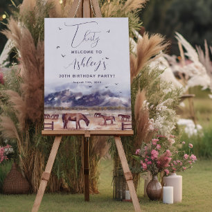 Póster Bienvenida a la fiesta de cumpleaños de Horses Lan