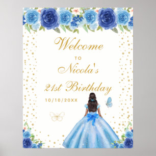 Póster Bienvenida a la fiesta de cumpleaños de la niña de