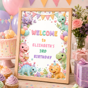 Póster Bienvenida a la fiesta de cumpleaños de la niña de