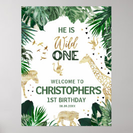 Póster Bienvenida a la fiesta de cumpleaños de los animal