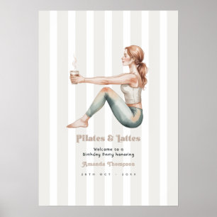Póster Bienvenida a la fiesta de cumpleaños de Pilates y