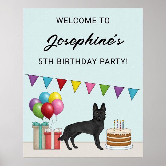 Póster Bienvenida a la Fiesta de Cumpleaños de un Pastor  (Frente)