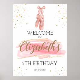 Póster Bienvenida a la fiesta de cumpleaños de Watercolor