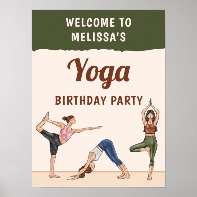 Póster Bienvenida a la Fiesta de Cumpleaños de Yoga Boho  (Frente)