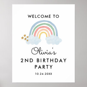 Póster Bienvenida a la fiesta de cumpleaños del Día del A