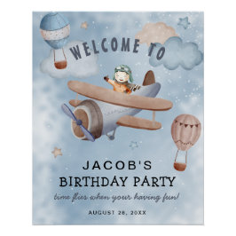 Póster Bienvenida a la fiesta de cumpleaños del niño con