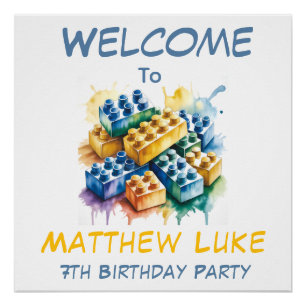 Póster Bienvenida a la fiesta de cumpleaños del niño Spla