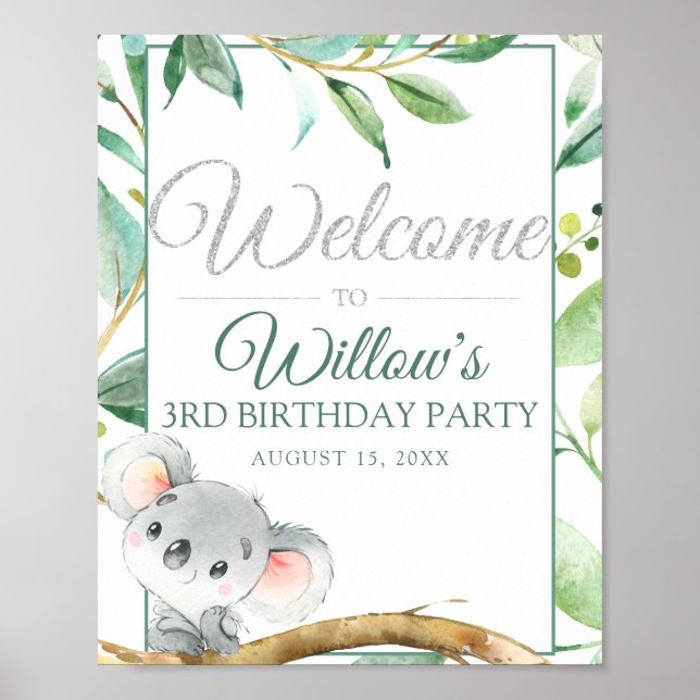 Póster Bienvenida a la fiesta de cumpleaños del Personali (Frente)