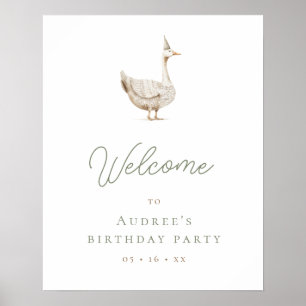 Póster Bienvenida a la fiesta de cumpleaños minimalista d