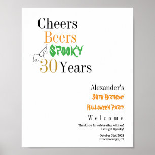 Póster Bienvenida a la fiesta de cumpleaños número 30 con