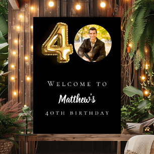 Póster Bienvenida a la fiesta de cumpleaños número 40 de