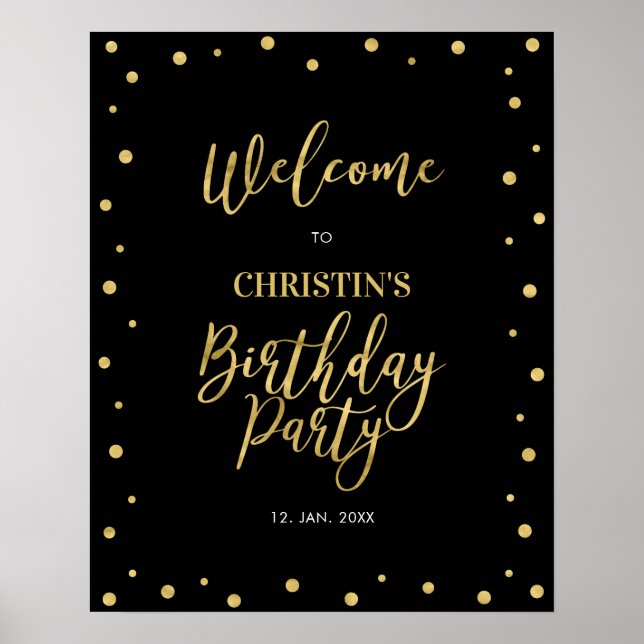 Póster Bienvenida a la fiesta de cumpleaños número 50 con (Frente)