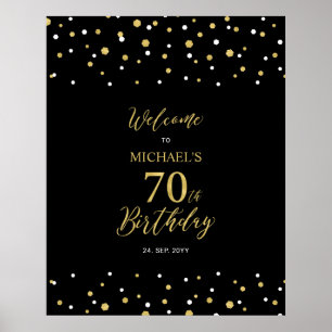 Póster Bienvenida a la fiesta de cumpleaños número 70 con