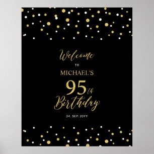 Póster Bienvenida a la fiesta de cumpleaños número 95 con