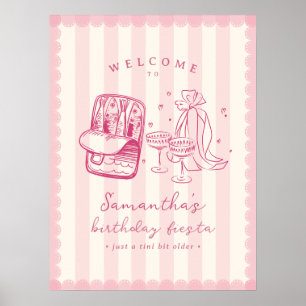 Póster Bienvenida a la fiesta de cumpleaños Sardinas y có