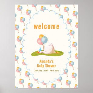Póster Bienvenida a la Fiesta de Globos del Bebé del Gans