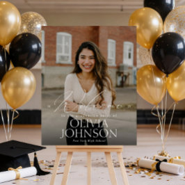 Póster Bienvenida a la fiesta de graduación con foto mini