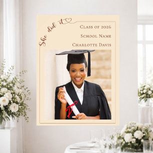 Póster Bienvenida a la fiesta de graduación con foto neut