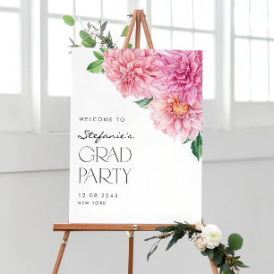 Póster Bienvenida a la fiesta de graduación Dahlia de col