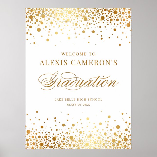 Póster Bienvenida a la fiesta de graduación de Confetti e (Frente)