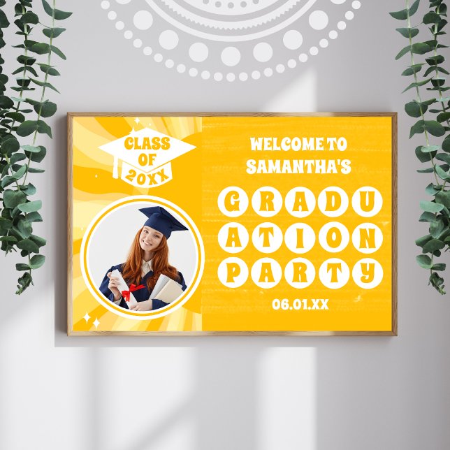 Póster Bienvenida a la fiesta de graduación de fotos Retr (Subido por el creador)