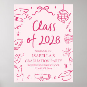 Póster Bienvenida a la Fiesta de Graduación de la Clase d