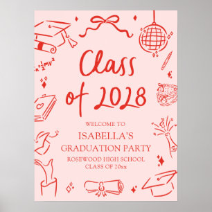 Póster Bienvenida a la Fiesta de Graduación de la Clase d