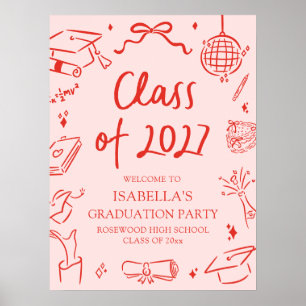 Póster Bienvenida a la Fiesta de Graduación de la Clase d