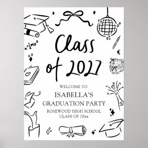 Póster Bienvenida a la fiesta de graduación de la promoci