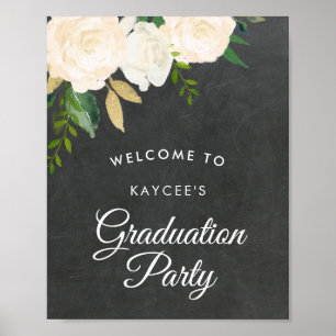 Póster Bienvenida a la fiesta de graduación de Purpurinas