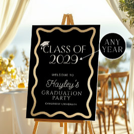 Póster Bienvenida a la fiesta de graduación de Wave Black