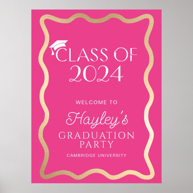 Póster Bienvenida a la fiesta de graduación de Wave Hot P (Frente)