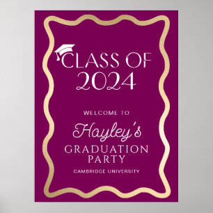 Póster Bienvenida a la fiesta de graduación de Wave Wine