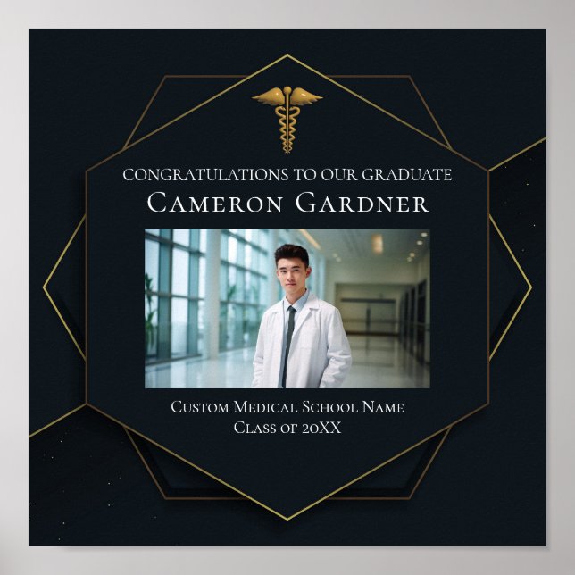 Póster Bienvenida a la fiesta de graduación fotográfica d (Frente)