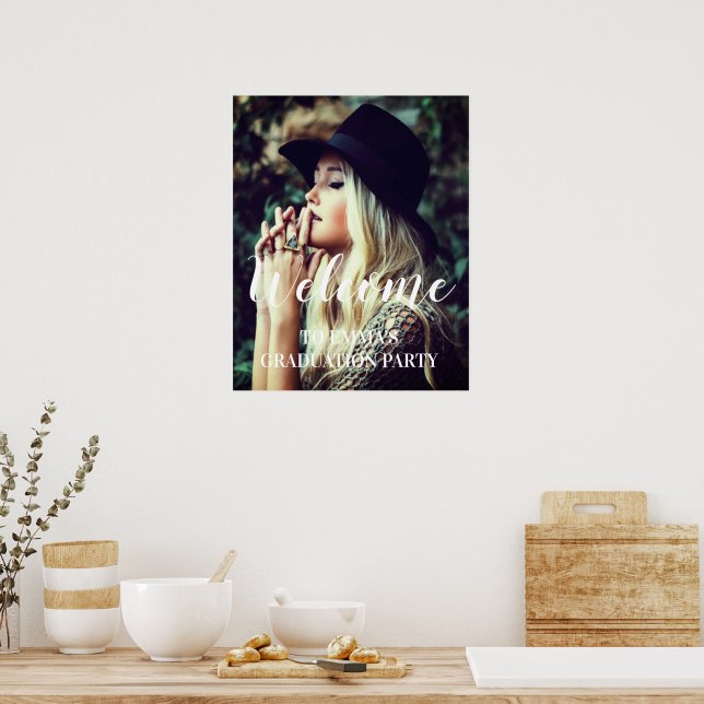 Póster Bienvenida a la fiesta de graduación fotográfica p (Cocina)
