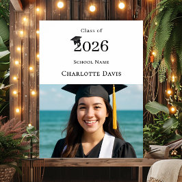 Póster Bienvenida a la fiesta de graduación moderna con f