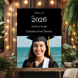 Póster Bienvenida a la fiesta de graduación moderna con f