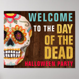 Póster Bienvenida a la fiesta de Halloween Muerta por la 