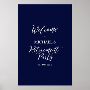 Póster Bienvenida a la fiesta de jubilación minimalista e