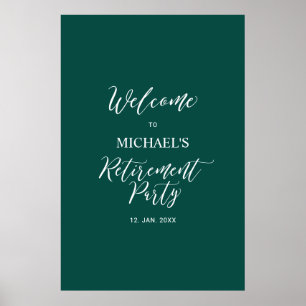 Póster Bienvenida a la fiesta de jubilación minimalista v