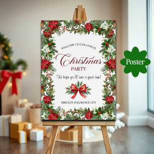 Póster Bienvenida a la Fiesta de Navidad de Empleados Cor