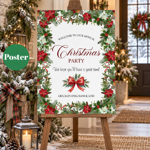 Póster Bienvenida a la Fiesta de Navidad de Empleados Cor