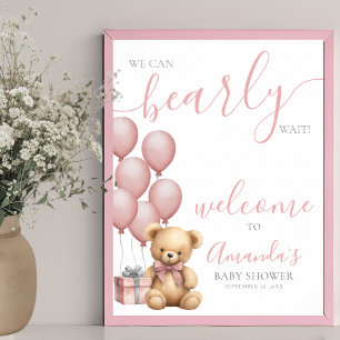 Póster Bienvenida a la Fiesta de Revelación de Bebé con G